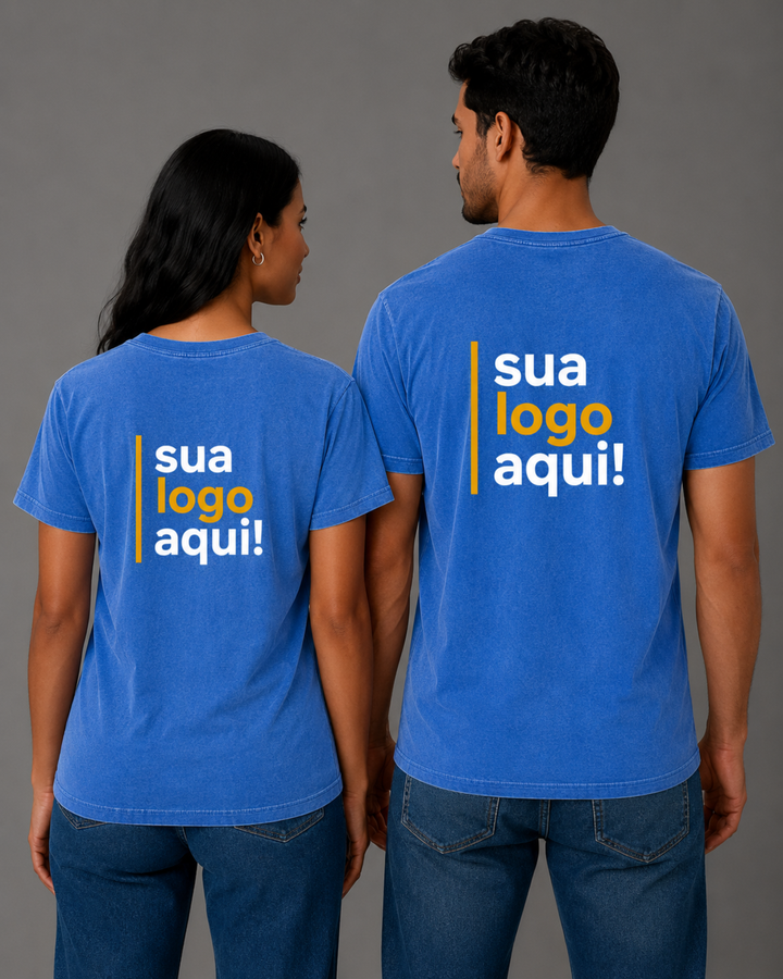 Camiseta Estonada 100% Algodão Personalizável - Uniforme
