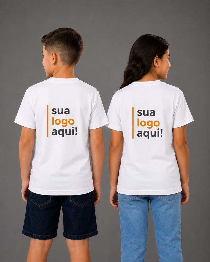 Camiseta Infantil 100% Algodão Personalizável