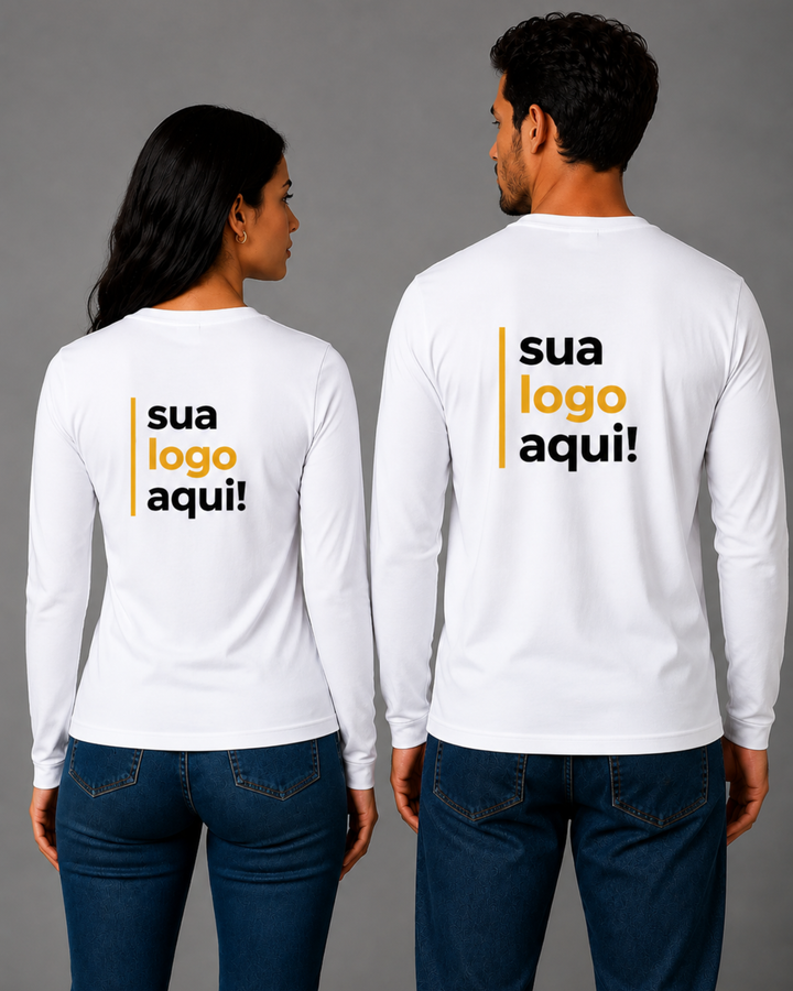 Camiseta Manga Longa 100% Algodão Personalizável - Uniforme