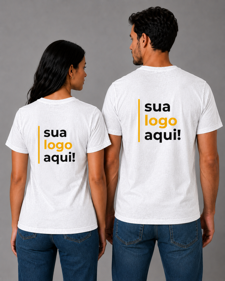 Camiseta Estonada 100% Algodão Personalizável - Uniforme