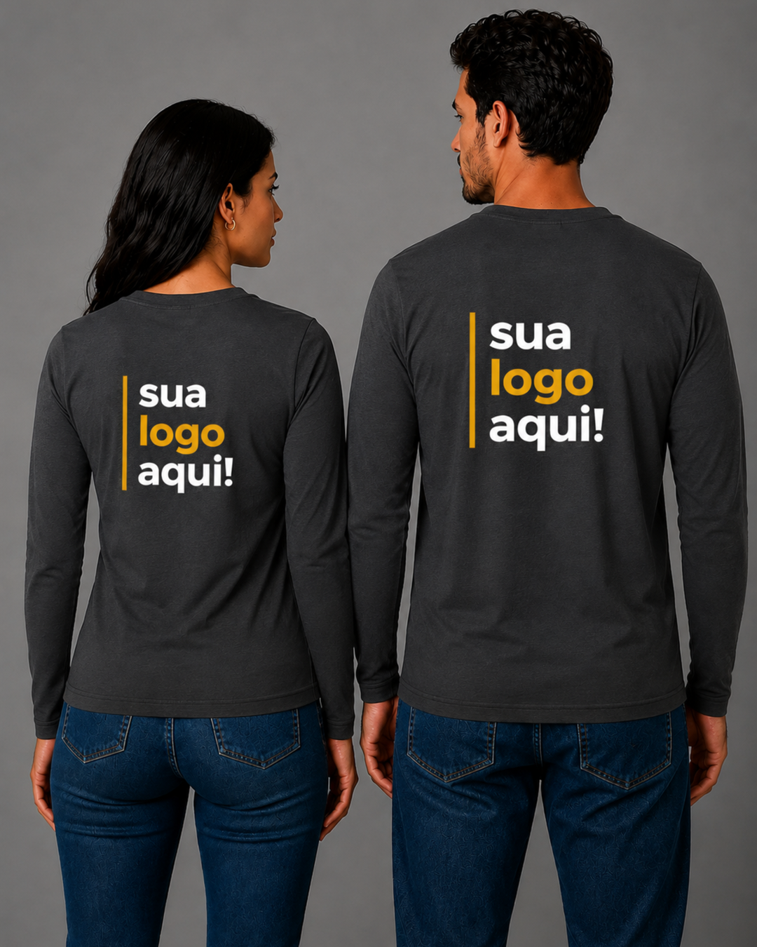 Camiseta Manga Longa 100% Algodão Personalizável - Uniforme