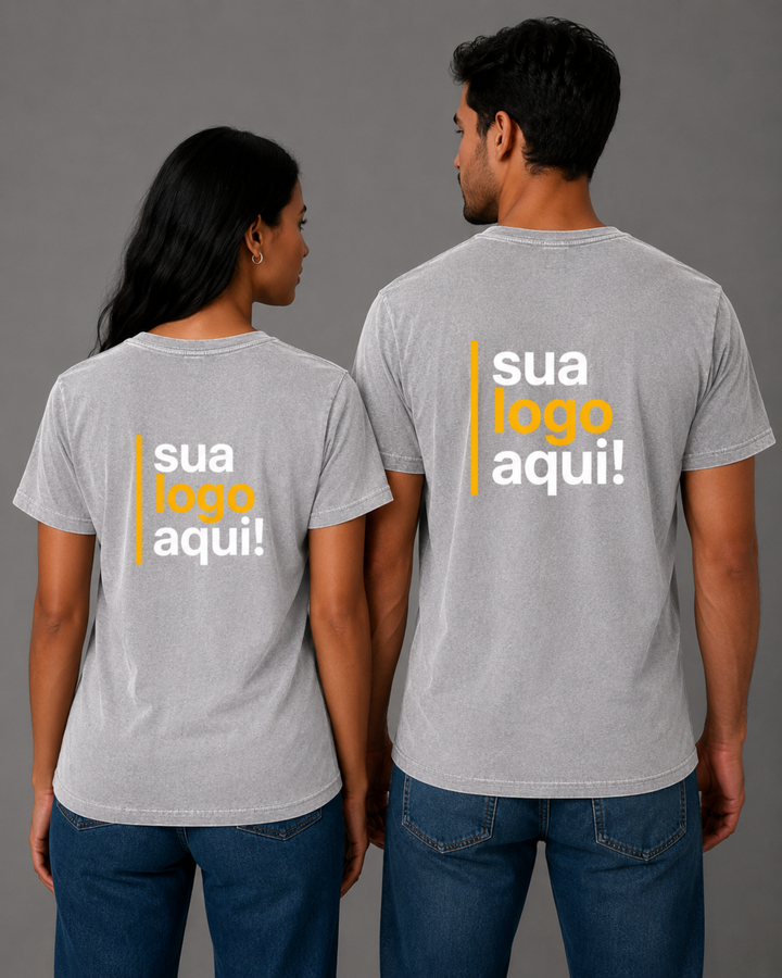 Camiseta Estonada 100% Algodão Personalizável - Uniforme