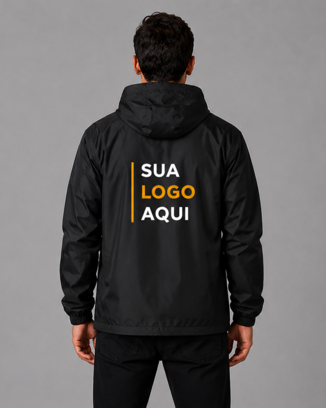 Jaqueta Corta Vento Impermeável com Capuz Personalizável