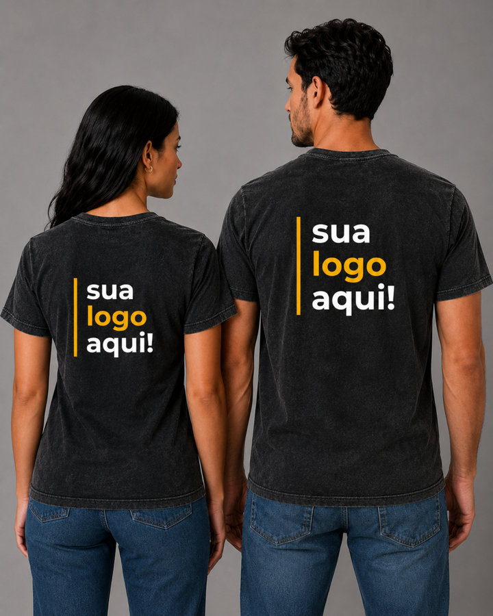 Camiseta Estonada 100% Algodão Personalizável - Uniforme