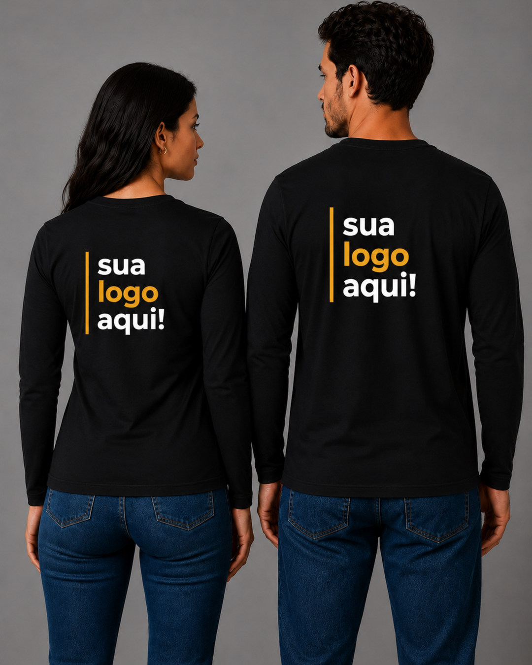 Camiseta Manga Longa 100% Algodão Personalizável - Uniforme