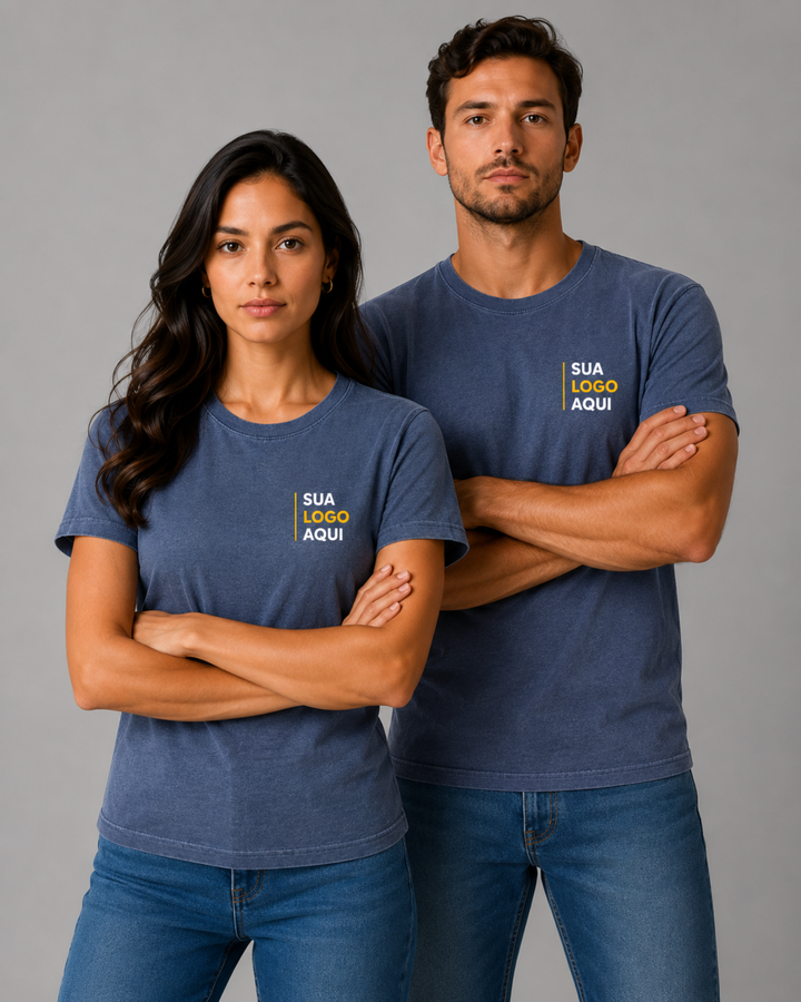 Camiseta Estonada 100% Algodão Personalizável - Uniforme