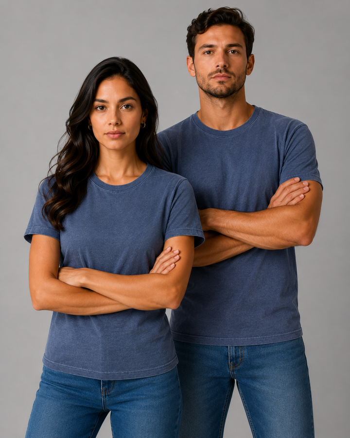 Camiseta Estonada 100% Algodão Lisa