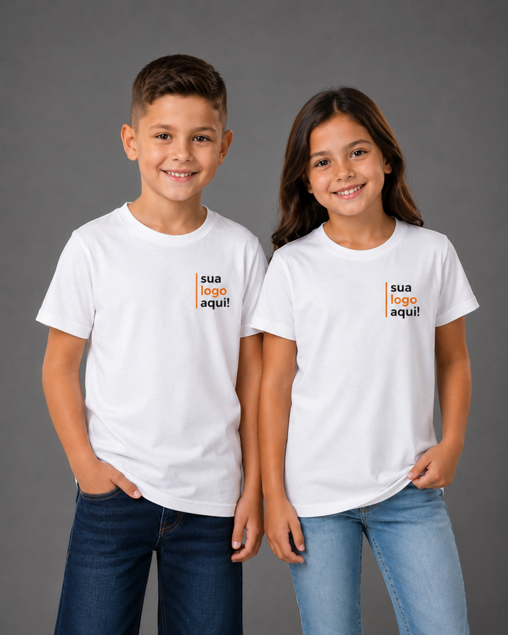 Camiseta Infantil 100% Algodão Personalizável