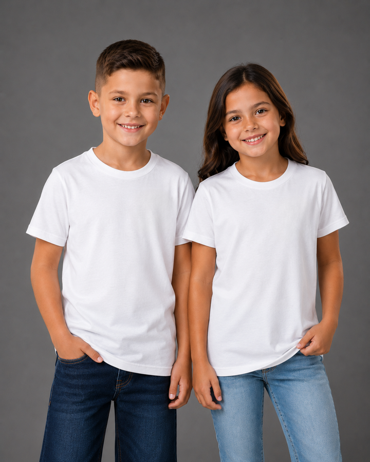 Camiseta Infantil 100% Algodão Lisa