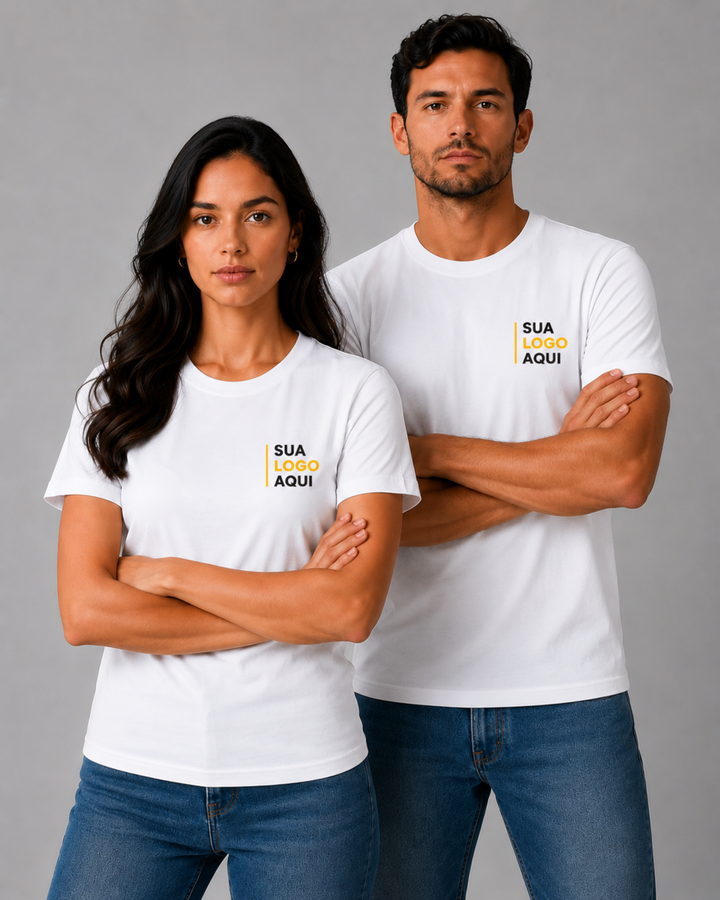 Camiseta Estonada 100% Algodão Personalizável - Uniforme