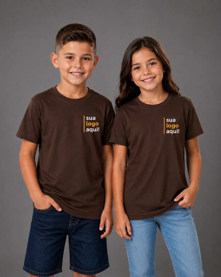 Camiseta Infantil 100% Algodão Personalizável