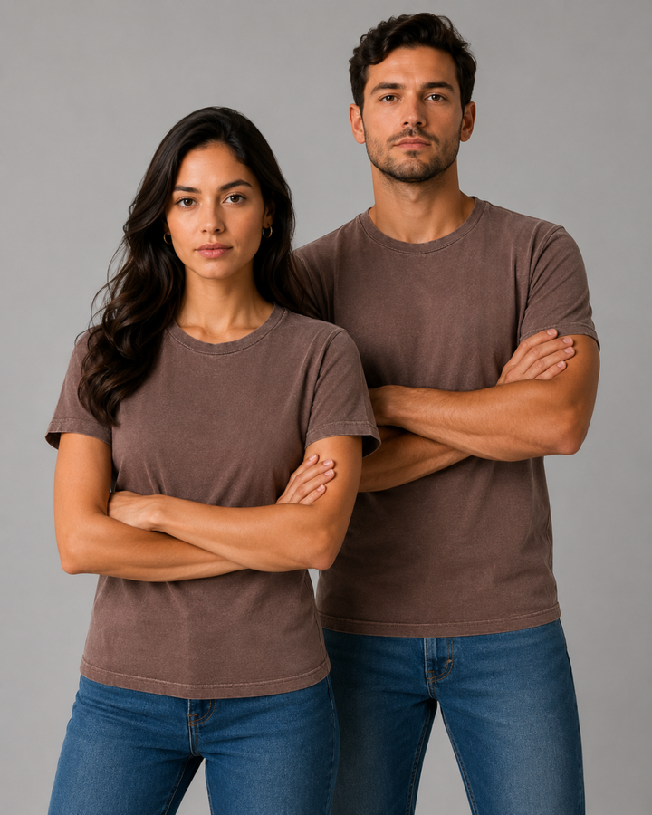 Camiseta Estonada 100% Algodão Lisa