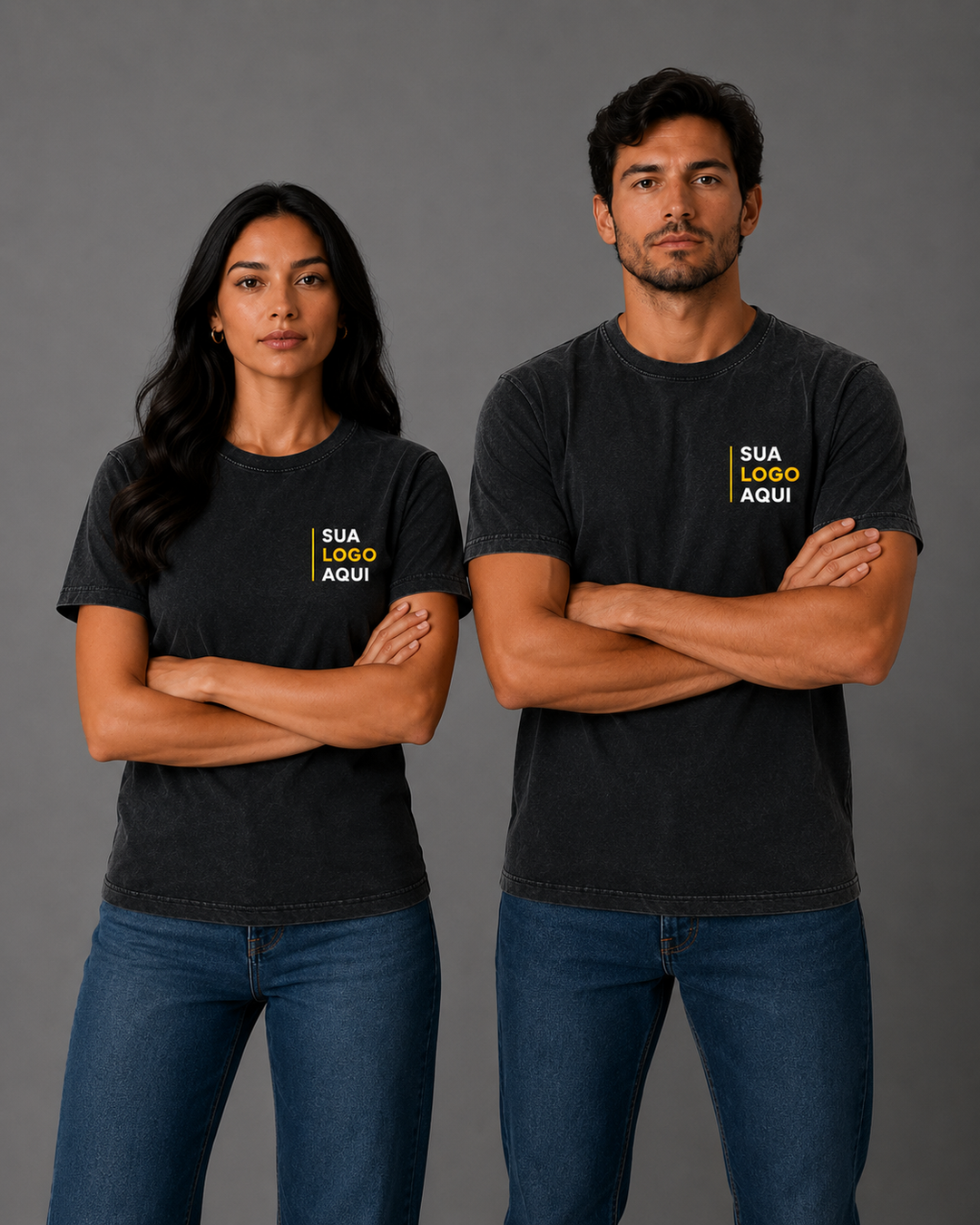 Camiseta Estonada 100% Algodão Personalizável - Uniforme
