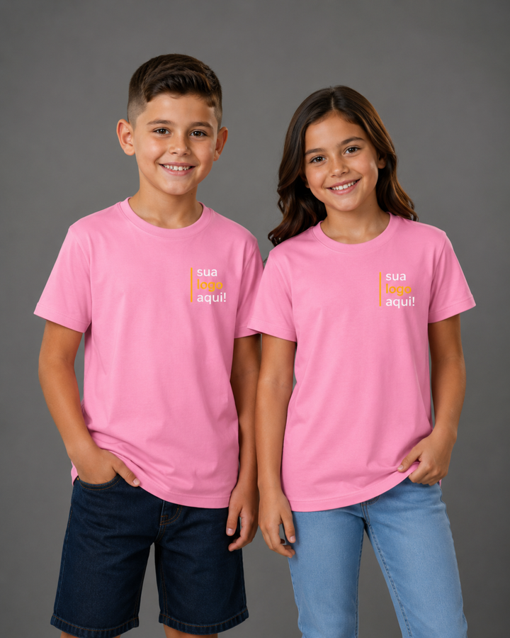 Camiseta Infantil 100% Algodão Personalizável