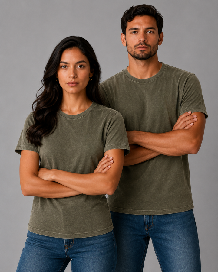 Camiseta Estonada 100% Algodão Lisa