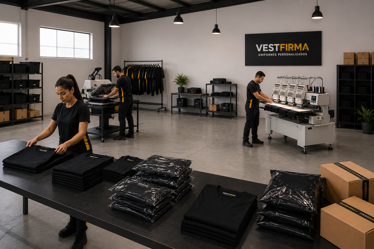 Equipe Vestfirma — produção de uniformes personalizados