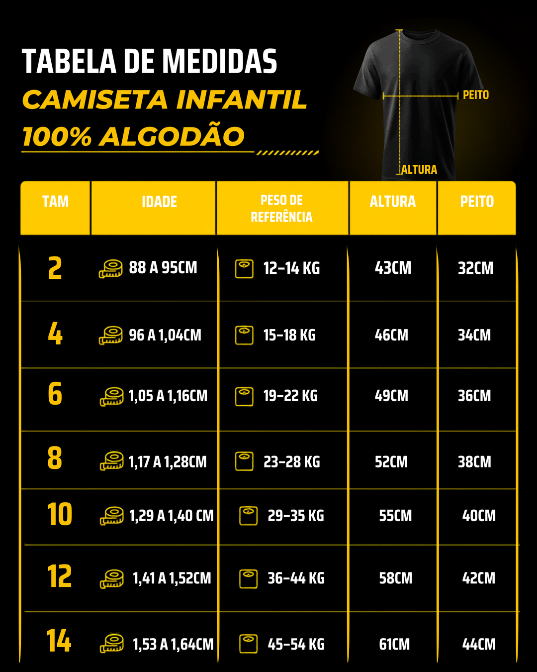 Camiseta Infantil 100% Algodão Personalizável