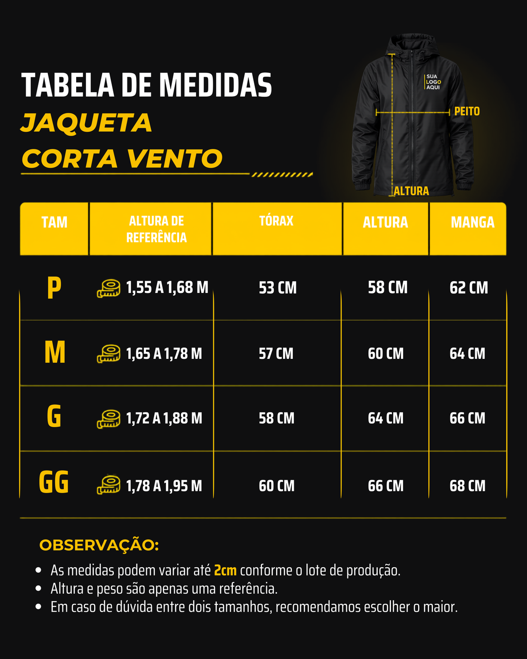 Jaqueta Corta Vento Impermeável com Capuz Personalizável