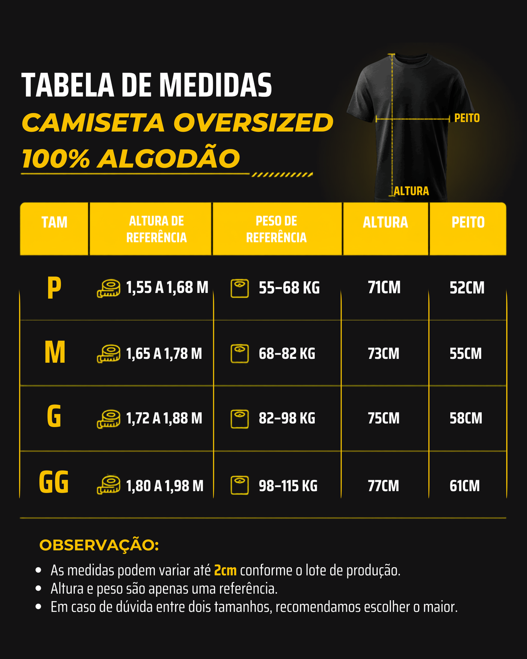 Camiseta Oversized 100% Algodão Personalizável