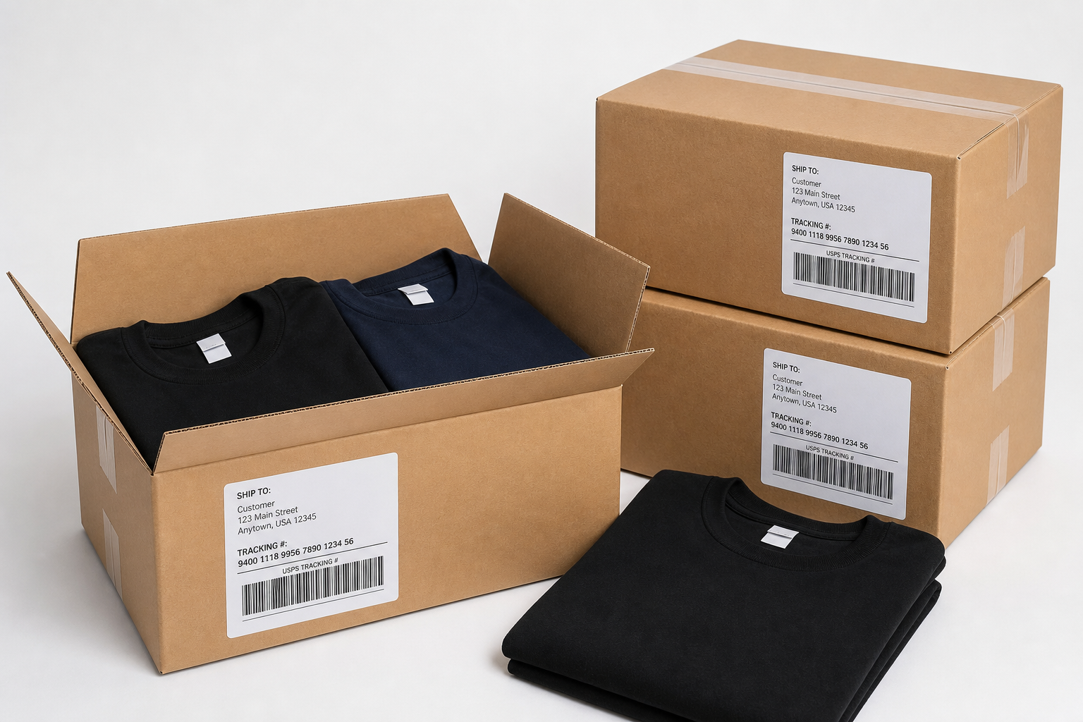 Embalagem e envio Vestfirma — uniformes personalizados